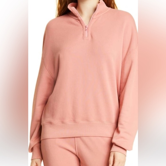 NWT $295 ATM Anthony Thomas Melillo French Terry Sweatshirt Size S M Half Zip - Picture 2 of 11